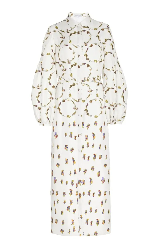 Gabriela Hearst Dresses Women Mauri Shirtdress In Ivory Printed Silk Twill
