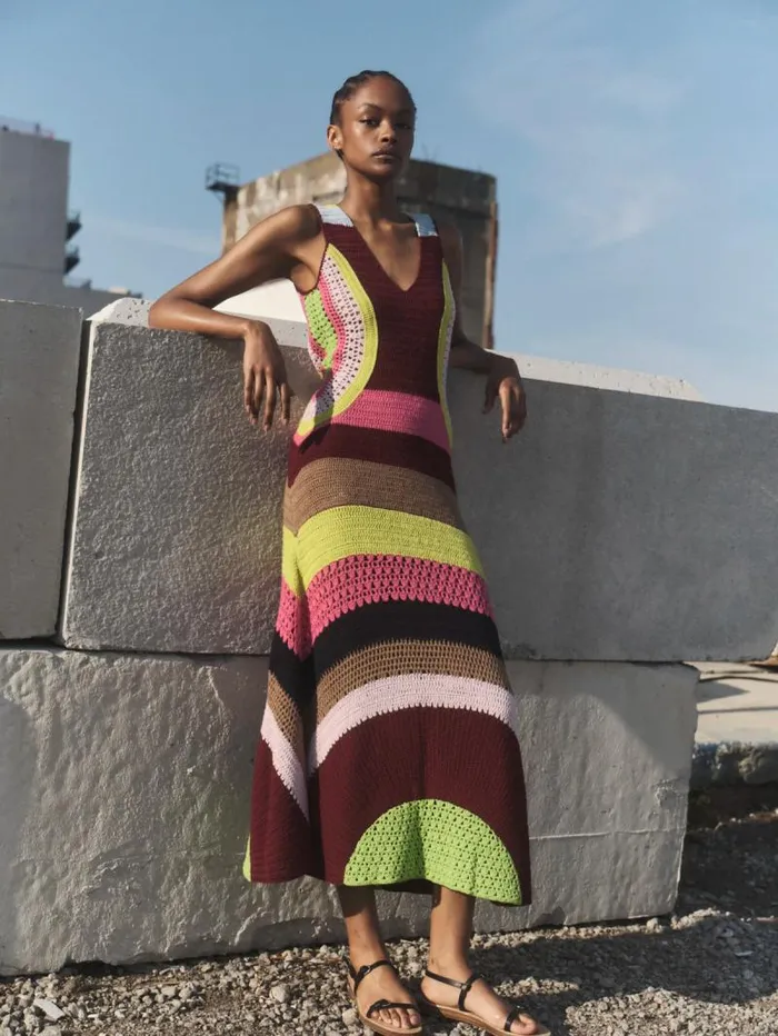 Gabriela Hearst Dresses Women Ocon Crochet Dress In Multi Wool Cashmere