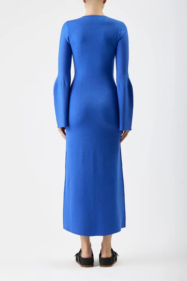Gabriela Hearst Dresses Women Palanco Knit Dress In Sapphire Merino Wool Cashmere