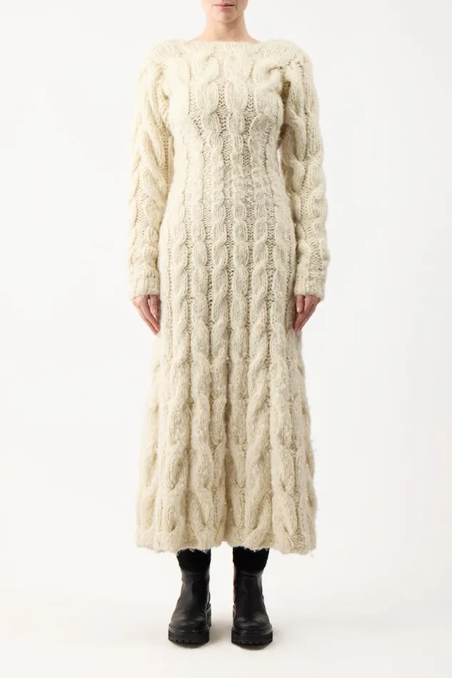 Gabriela Hearst Dresses Women Poppy Knit Dress In Ivory Welfat Cashmere