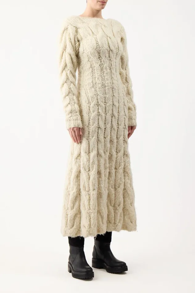 Gabriela Hearst Dresses Women Poppy Knit Dress In Ivory Welfat Cashmere