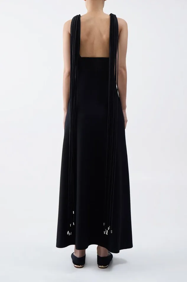 Gabriela Hearst Dresses Women Renato Fringe Dress In Black Merino Wool