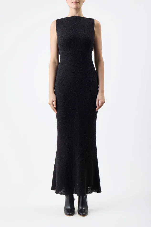 Gabriela Hearst Dresses Women Seren Dress In Black Silk Cashgora Boucle Gauze