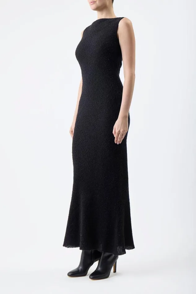 Gabriela Hearst Dresses Women Seren Dress In Black Silk Cashgora Boucle Gauze