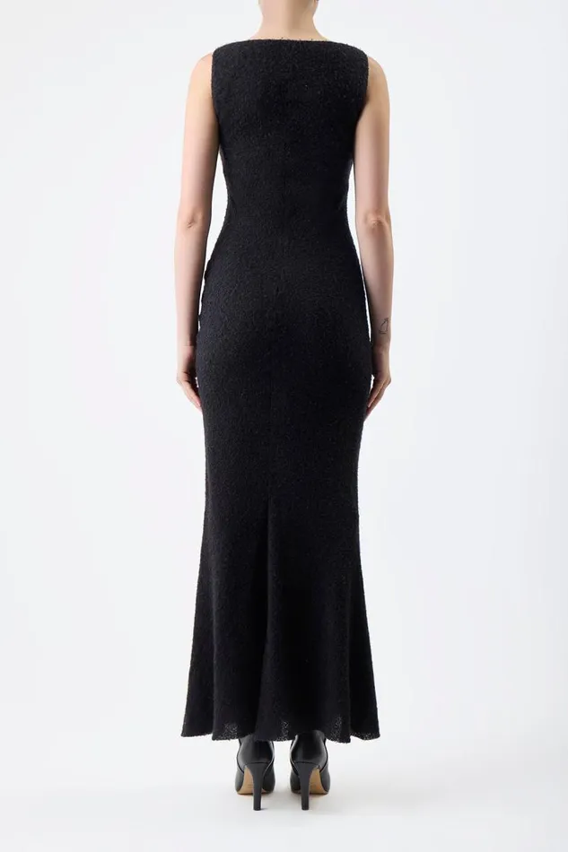 Gabriela Hearst Dresses Women Seren Dress In Black Silk Cashgora Boucle Gauze