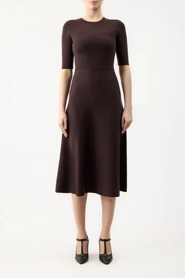 Gabriela Hearst Dresses Women Seymore Knit Dress In Chocolate Merino Wool Cashmere