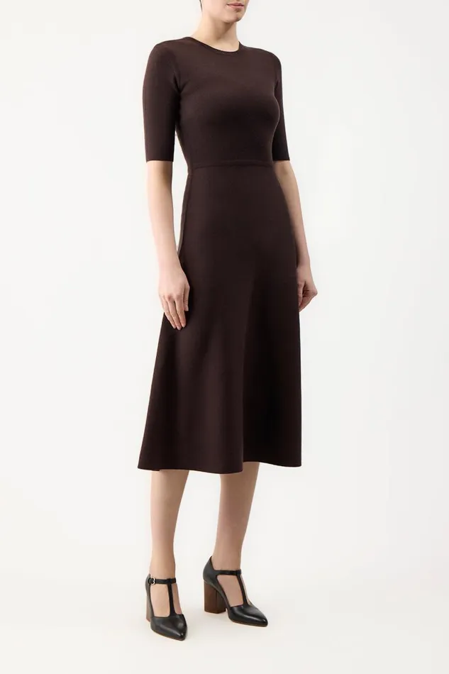 Gabriela Hearst Dresses Women Seymore Knit Dress In Chocolate Merino Wool Cashmere