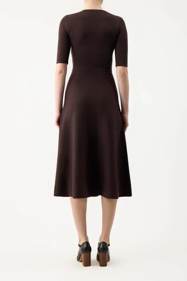 Gabriela Hearst Dresses Women Seymore Knit Dress In Chocolate Merino Wool Cashmere