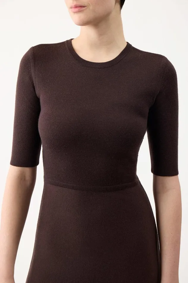 Gabriela Hearst Dresses Women Seymore Knit Dress In Chocolate Merino Wool Cashmere