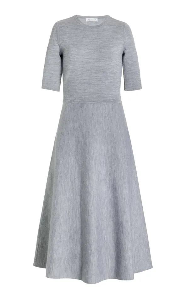 Gabriela Hearst Dresses Women Seymore Knit Dress In Heather Grey Merino Wool Cashmere Gabriela Hearst Dresses Women Seymore Knit Dress In Heather Grey Merino Wool Cashmere