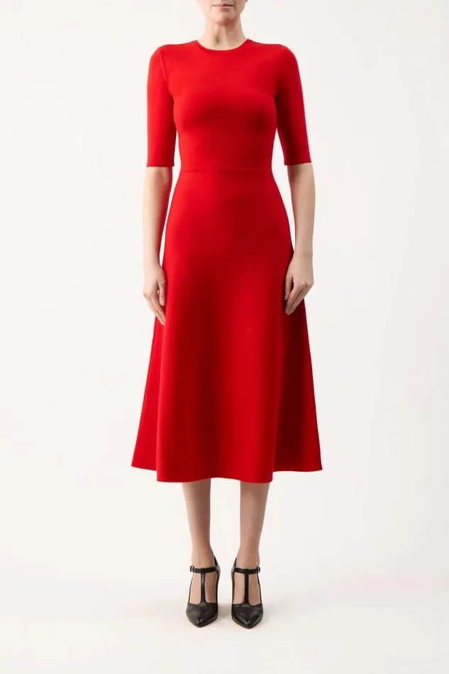 Gabriela Hearst Dresses Women Seymore Knit Dress In Red Topaz Merino Wool Cashmere