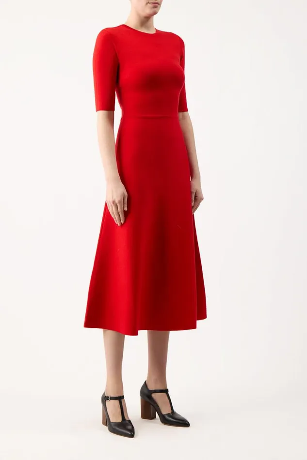 Gabriela Hearst Dresses Women Seymore Knit Dress In Red Topaz Merino Wool Cashmere