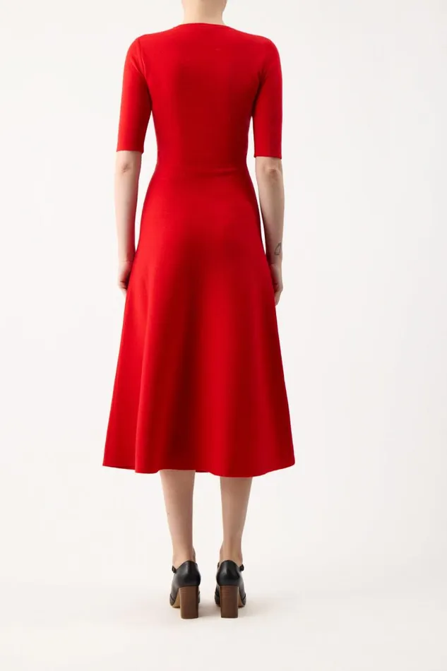 Gabriela Hearst Dresses Women Seymore Knit Dress In Red Topaz Merino Wool Cashmere