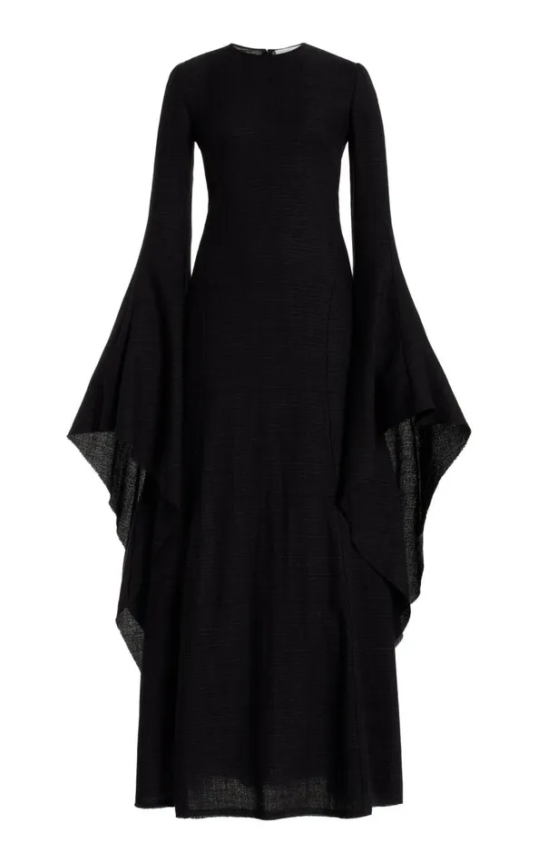 Gabriela Hearst Dresses Women Sigrud Draped Dress In Black Wool Silk Gauze