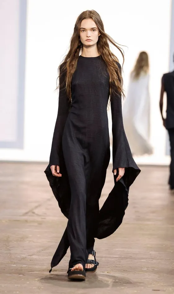 Gabriela Hearst Dresses Women Sigrud Draped Dress In Black Wool Silk Gauze