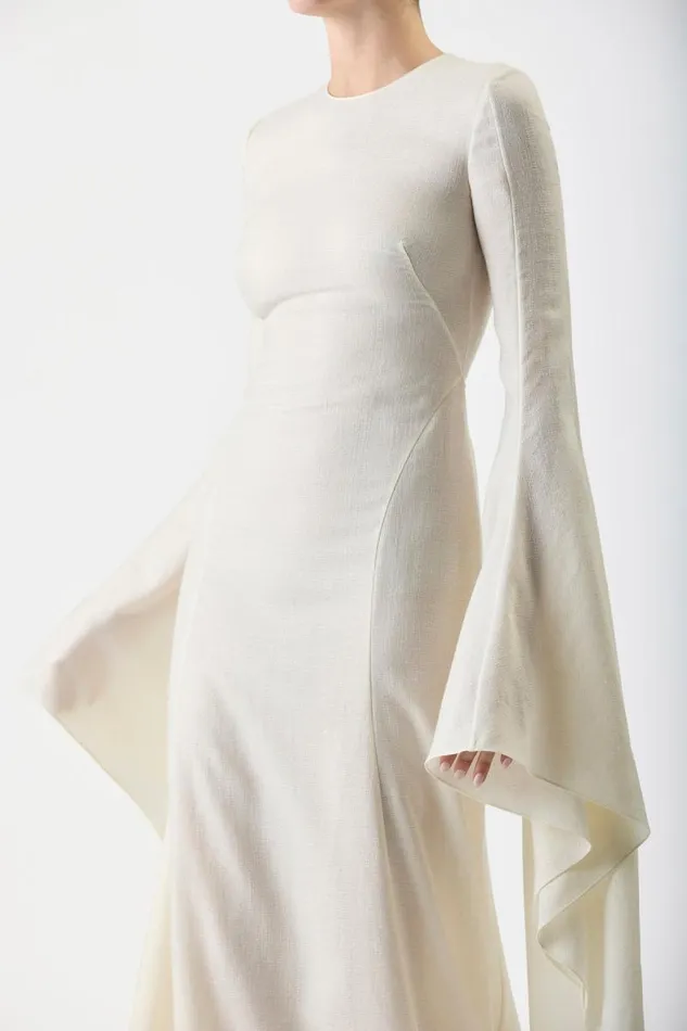 Gabriela Hearst Dresses Women Sigrud Draped Dress In Ivory Wool Silk Gauze