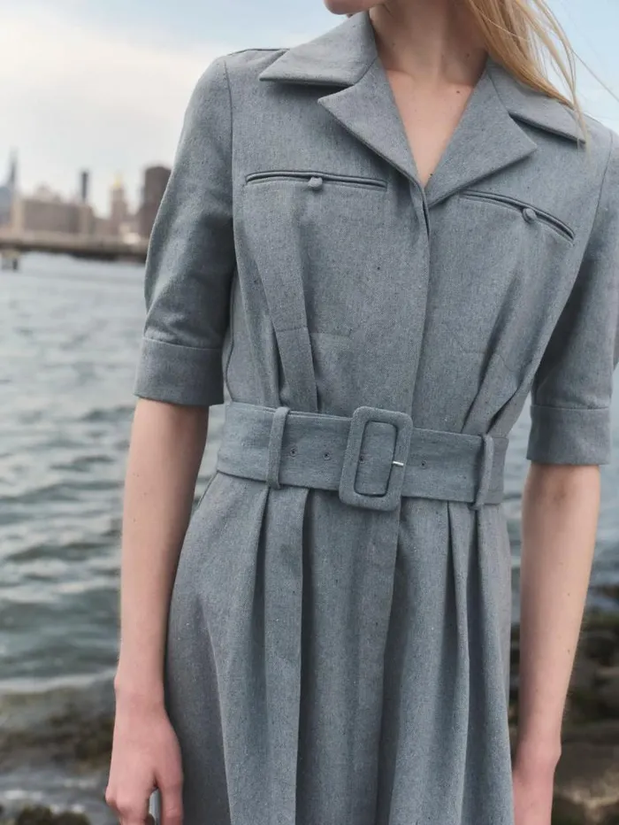 Gabriela Hearst Dresses Women Simone Shirtdress In Light Blue Upcycled Denim