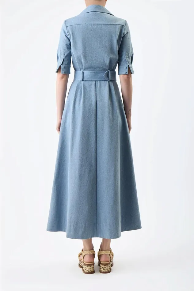 Gabriela Hearst Dresses Women Simone Shirtdress In Light Blue Upcycled Denim