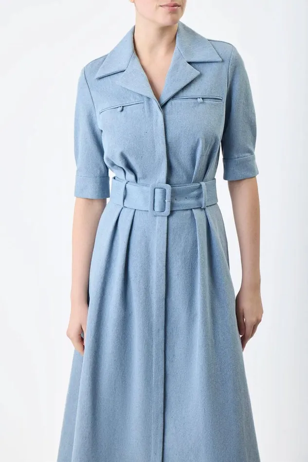 Gabriela Hearst Dresses Women Simone Shirtdress In Light Blue Upcycled Denim