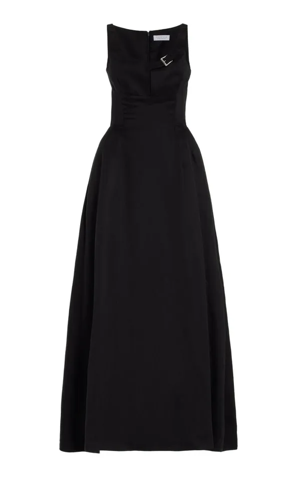 Gabriela Hearst Dresses Women Sven Dress In Black Silk Linen Satin