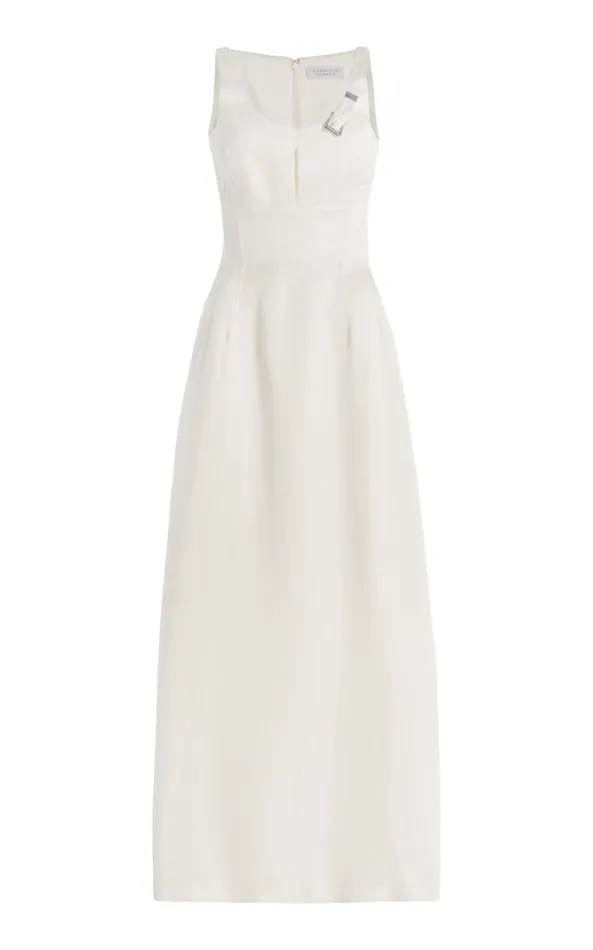 Gabriela Hearst Dresses Women Sven Dress In Ivory Silk Linen Satin
