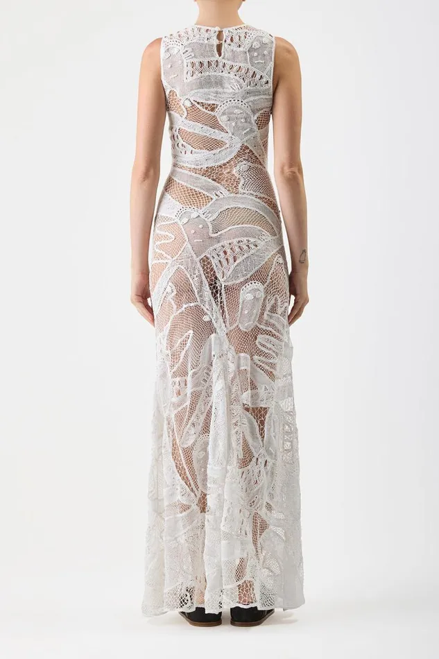 Gabriela Hearst Dresses Women Tati Crochet Dress In White Cotton
