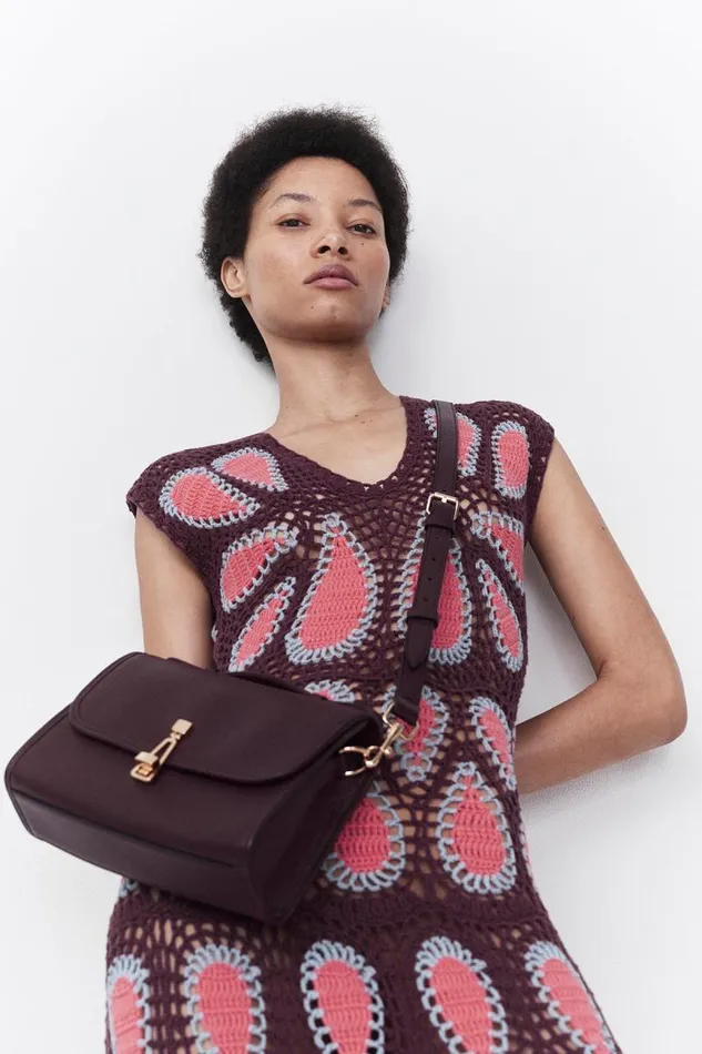Gabriela Hearst Dresses Women Waldman Crochet Dress In Italian Plum Wool Cashmere