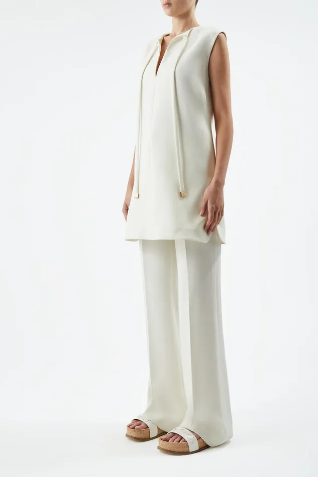 Gabriela Hearst Dresses Women Zalman Dress In Ivory DoubleFace Wool Crepe