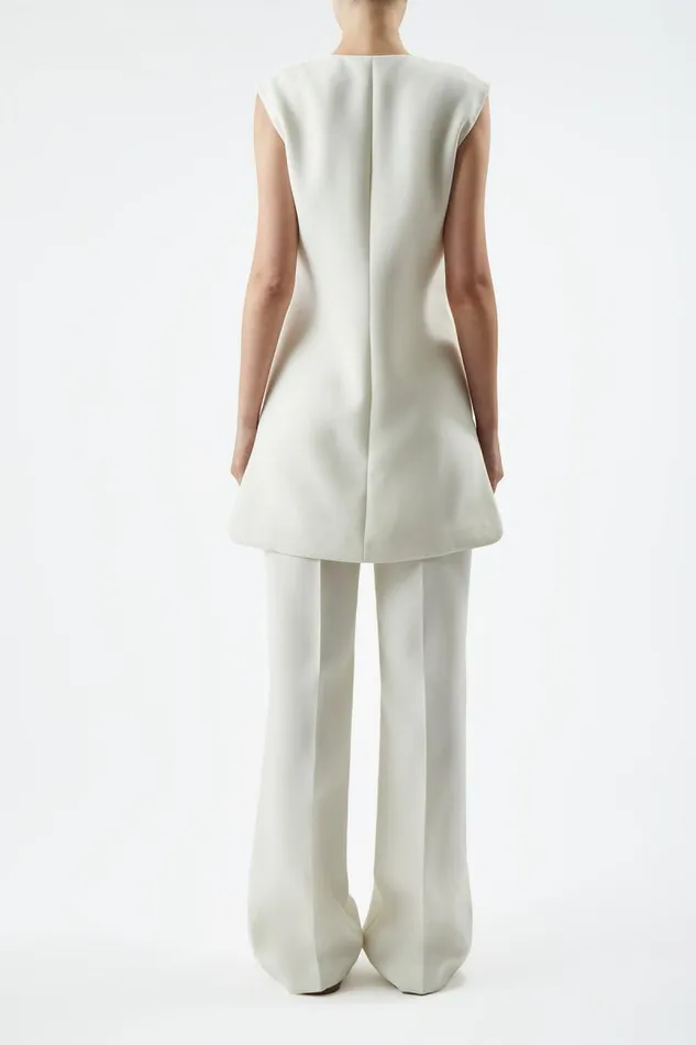 Gabriela Hearst Dresses Women Zalman Dress In Ivory DoubleFace Wool Crepe