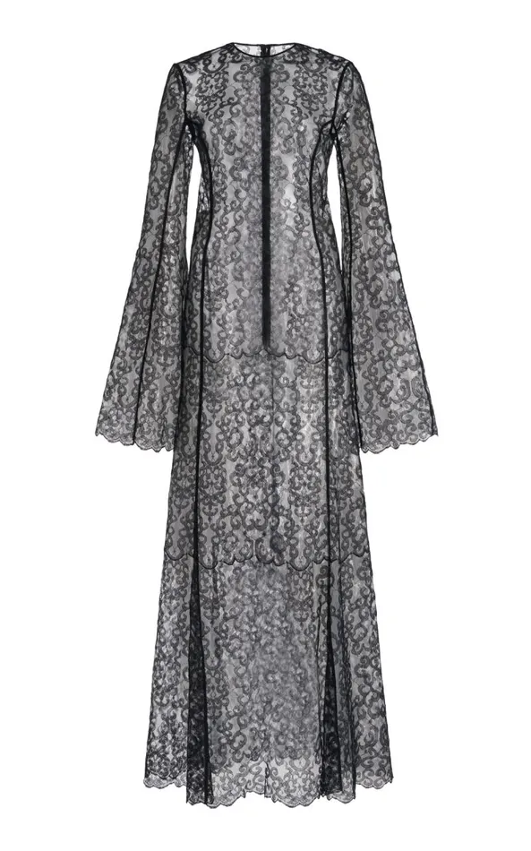 Gabriela Hearst Dresses Women Zimmer Dress With Slip In Black Silk Lace