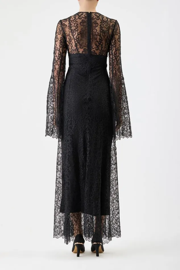Gabriela Hearst Dresses Women Zimmer Dress With Slip In Black Silk Lace