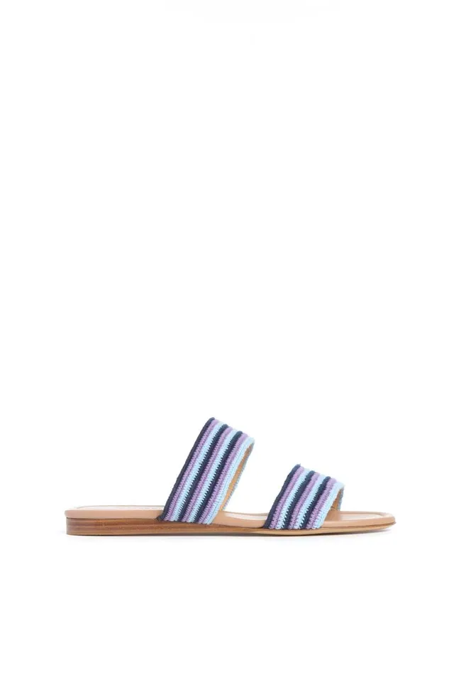 Gabriela Hearst Flats Women Lora Flat Sandal In Navy Multi Crochet