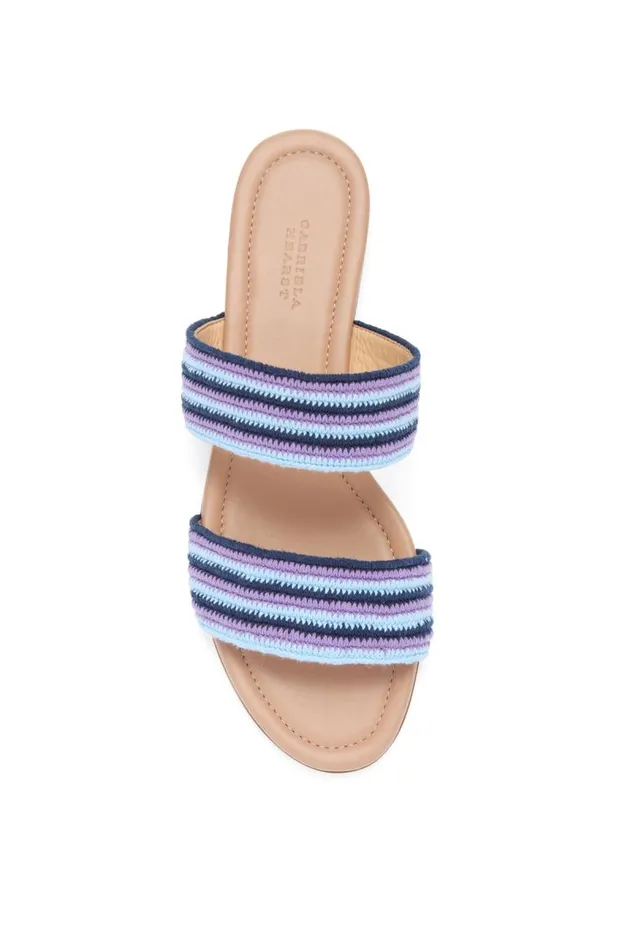 Gabriela Hearst Flats Women Lora Flat Sandal In Navy Multi Crochet