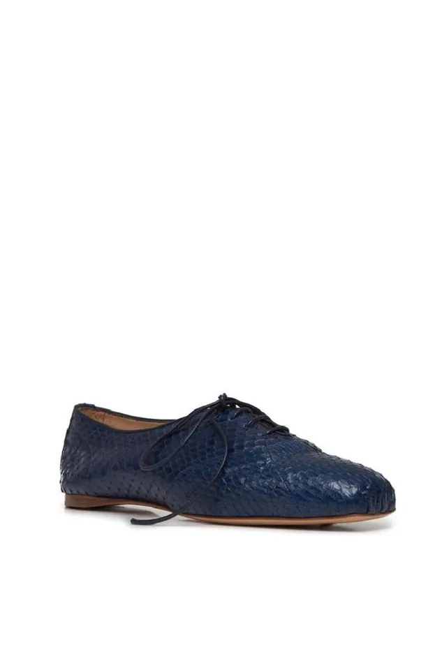 Gabriela Hearst Flats Women Maya Flat Shoe In Cobalt Snakeskin
