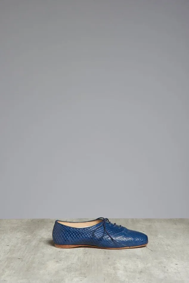Gabriela Hearst Flats Women Maya Flat Shoe In Cobalt Snakeskin