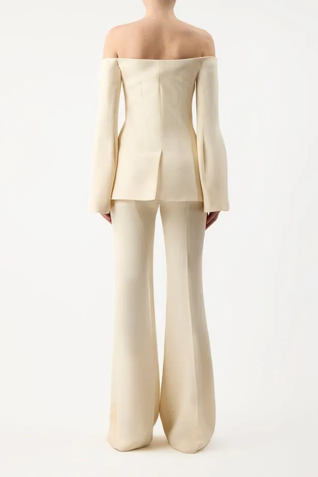 Gabriela Hearst Jackets and Coats Women Ambrose Jacket In Ivory Wool Silk Cady