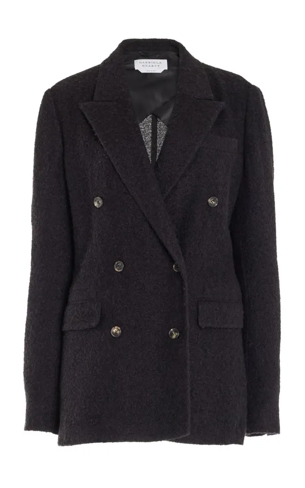Gabriela Hearst Jackets and Coats Women Amergin Jacket In Black Silk Cashgora Boucle Gauze Gabriela Hearst Jackets and Coats Women Amergin Jacket In Black Silk Cashgora Boucle Gauze