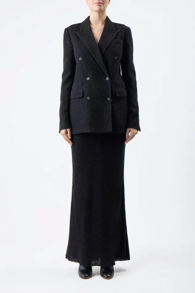 Gabriela Hearst Jackets and Coats Women Amergin Jacket In Black Silk Cashgora Boucle Gauze