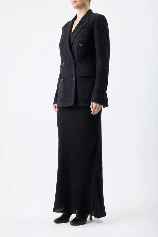 Gabriela Hearst Jackets and Coats Women Amergin Jacket In Black Silk Cashgora Boucle Gauze