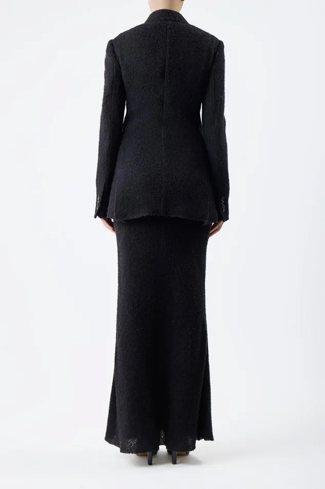 Gabriela Hearst Jackets and Coats Women Amergin Jacket In Black Silk Cashgora Boucle Gauze