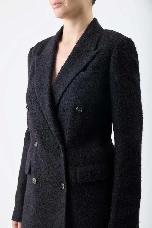 Gabriela Hearst Jackets and Coats Women Amergin Jacket In Black Silk Cashgora Boucle Gauze