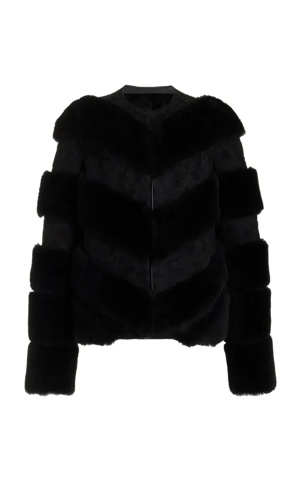 Gabriela Hearst Jackets and Coats Women Carys Embroidered Jacket In Black Suede With Shearling Gabriela Hearst Jackets and Coats Women Carys Embroidered Jacket In Black Suede With Shearling
