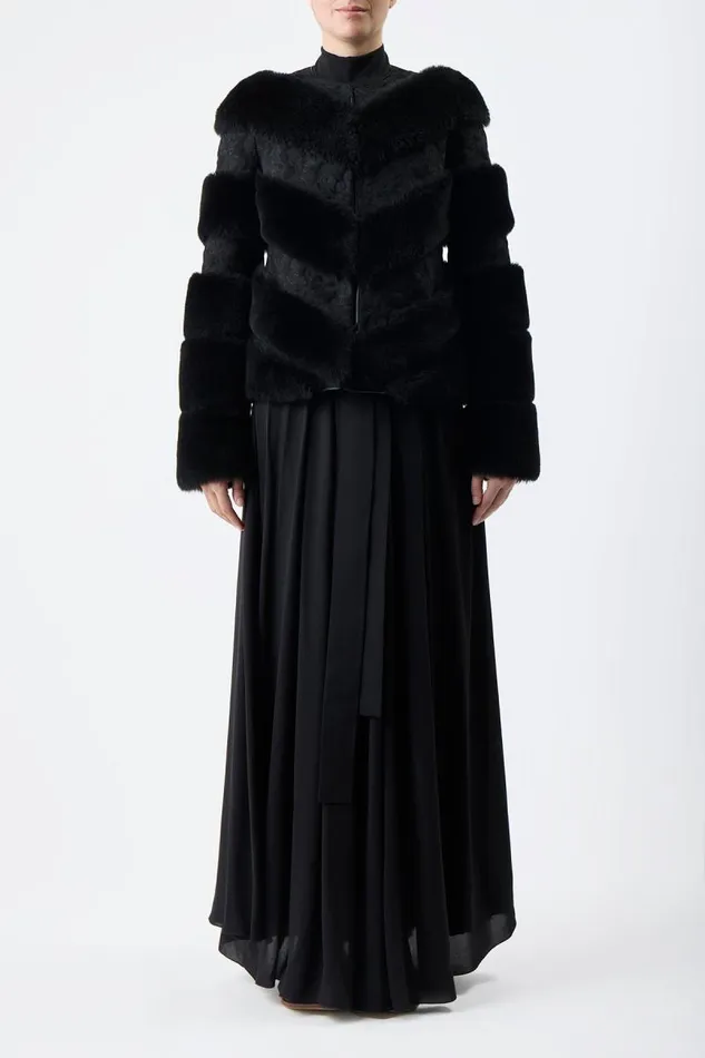 Gabriela Hearst Jackets and Coats Women Carys Embroidered Jacket In Black Suede With Shearling
