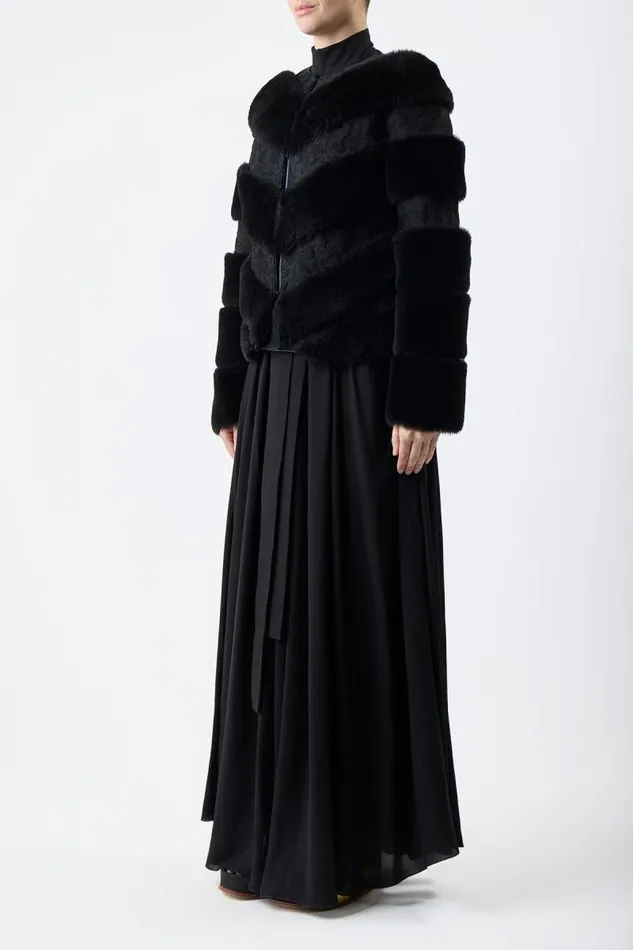 Gabriela Hearst Jackets and Coats Women Carys Embroidered Jacket In Black Suede With Shearling