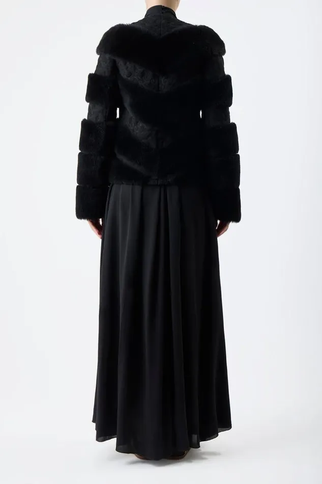Gabriela Hearst Jackets and Coats Women Carys Embroidered Jacket In Black Suede With Shearling