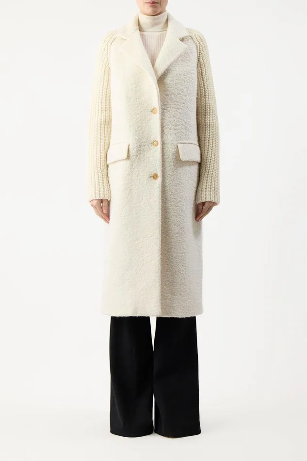 Gabriela Hearst Jackets and Coats Women Charles Coat In Ivory Cashmere Boucle