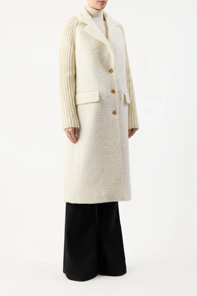 Gabriela Hearst Jackets and Coats Women Charles Coat In Ivory Cashmere Boucle