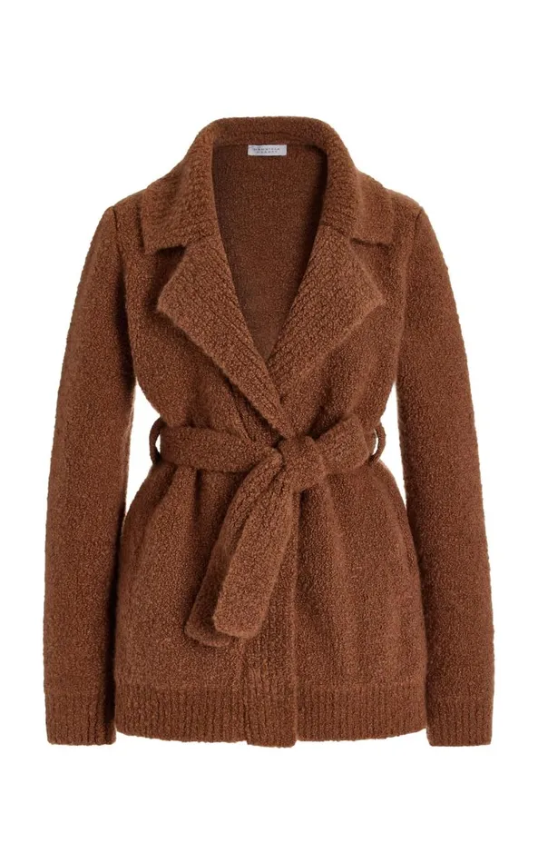 Gabriela Hearst Jackets and Coats Women Coles Knit Cardigan In Cognac Cashmere Boucle Gabriela Hearst Jackets and Coats Women Coles Knit Cardigan In Cognac Cashmere Boucle