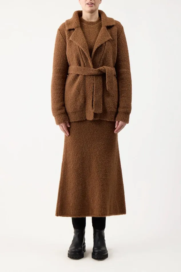 Gabriela Hearst Jackets and Coats Women Coles Knit Cardigan In Cognac Cashmere Boucle