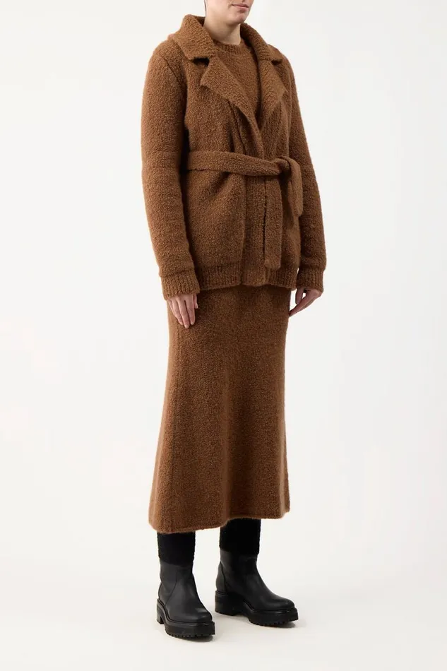 Gabriela Hearst Jackets and Coats Women Coles Knit Cardigan In Cognac Cashmere Boucle